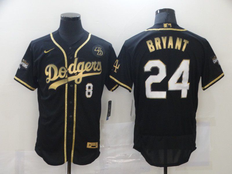 Men Los Angeles Dodgers #24 Bryant Black Elite Nike MLB Jerseys